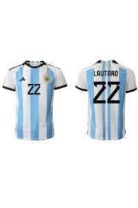 Argentina Lautaro Martinez #22 Fotballdrakt Hjemme Klær VM 2022 Korte ermer